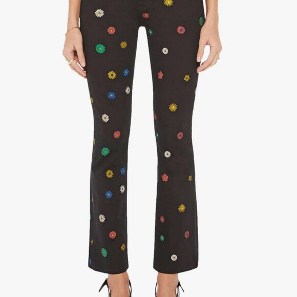 NWT MOTHER The Insider Flood Pick Me A Daisy Jeans Size 27 - Picture 2 of 13